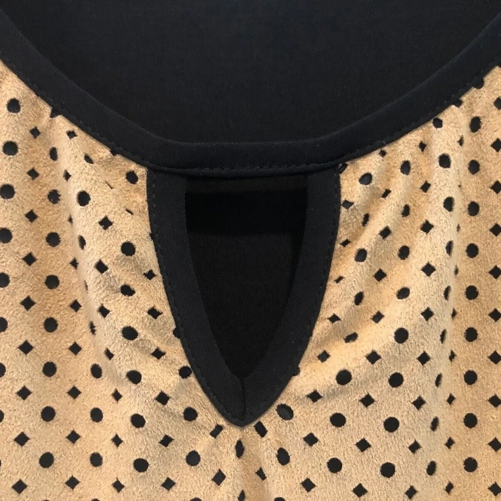 Women's cb Established 1962 Black/Tan Keyhole 3/4 Sleeve Top Size PL - Picture 5 of 7